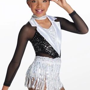 Weissman Black and White SHOWTIME Sequin Kids Dance Costume